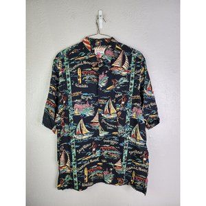 Vtg Alfred Shaheen By Reyn Spooner Men XXL 2X Hawaiin Surfer Sailboat Shirt EUC